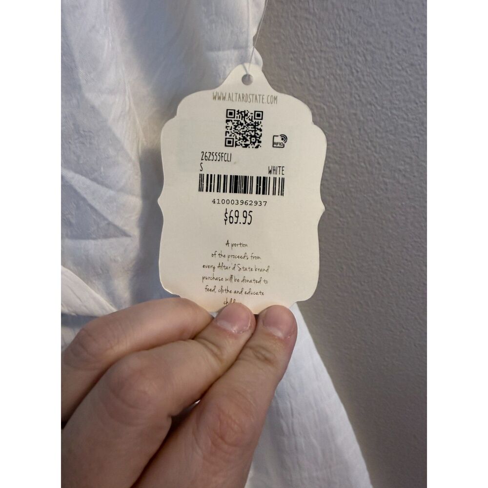 Altar'd State White Ruffle Mini Dress - NWT - Size Small - Picture 5 of 10